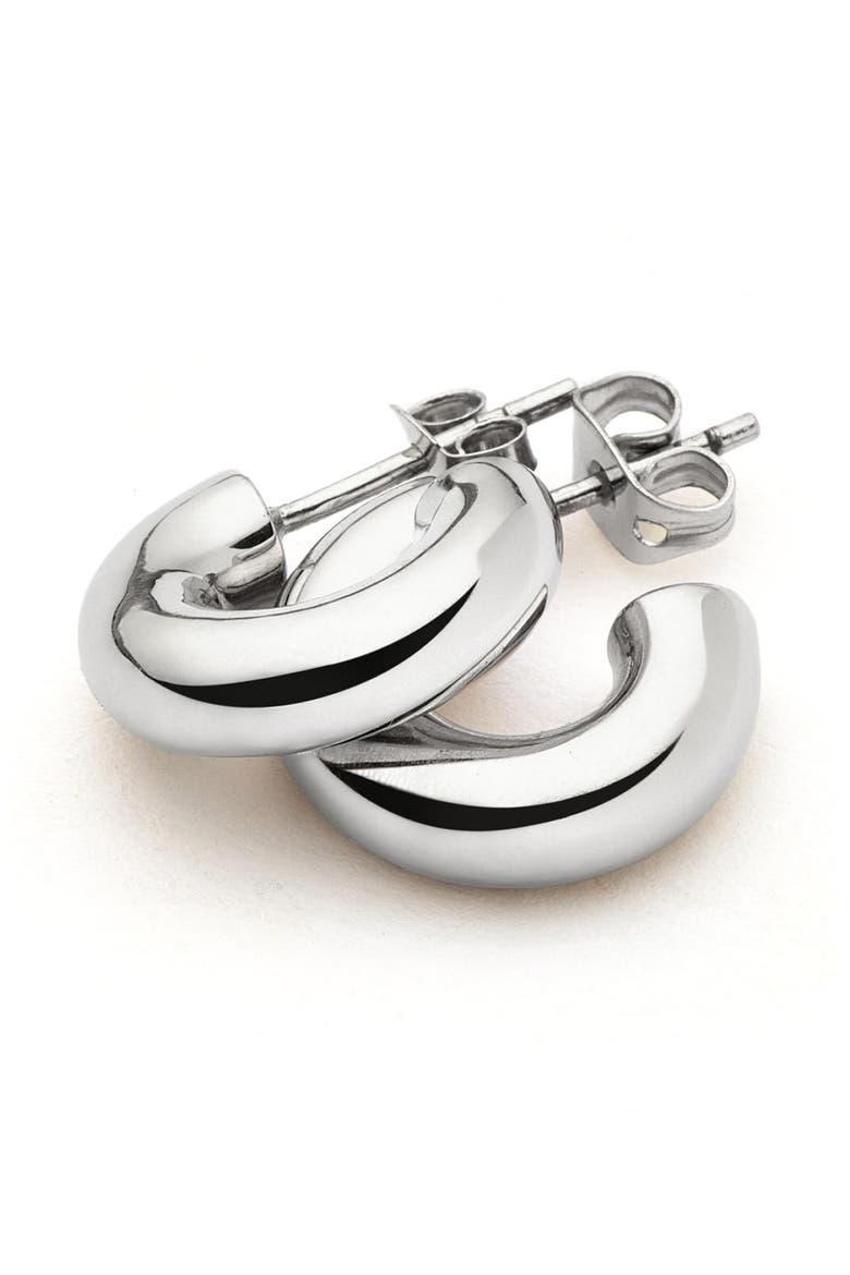 Small Chubby Hoop Earrings, Alternate, color, SILVER