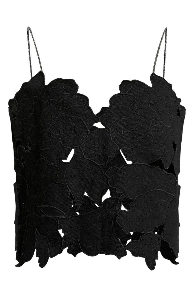 AllSaints Flora Appliqué Cotton Camisole, Alternate, color, 
