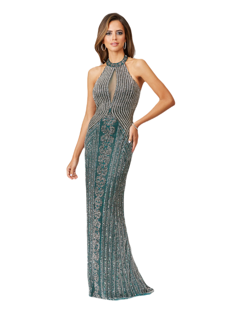 Halter Neck Dress with Keyhole