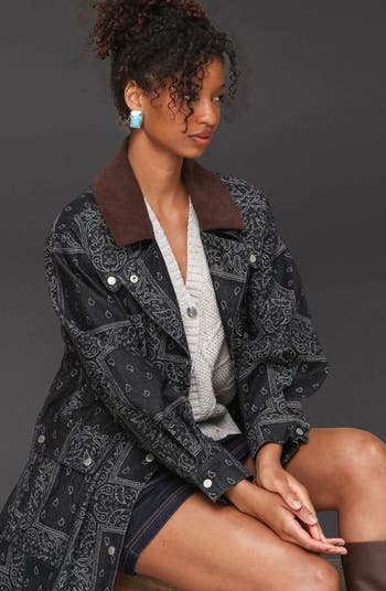 Patchwork Asymmetric Utility Coat