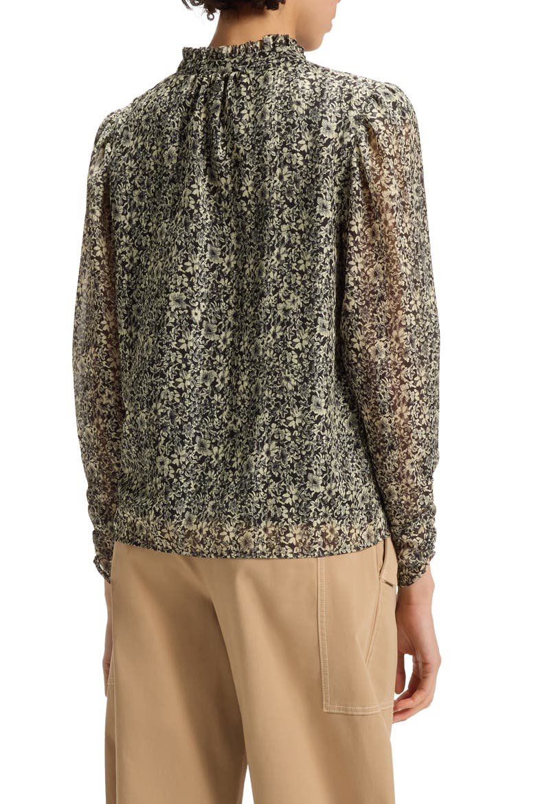 Berodeo Floral Long Sleeve Top, Alternate, color, BLACK/ IVORY