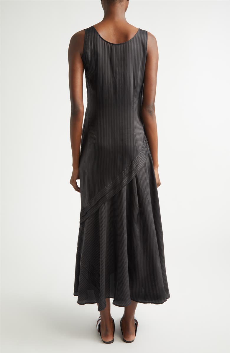 Dries Van Noten Dommy Stripe Crepe Midi Dress, Alternate, color, Grey