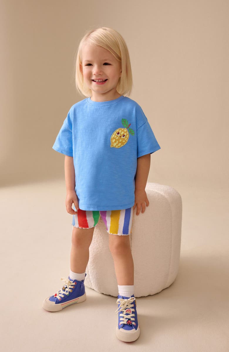 NEXT Kids' Lemon Appliqué Tee & Shorts Set, Alternate, color, Blue