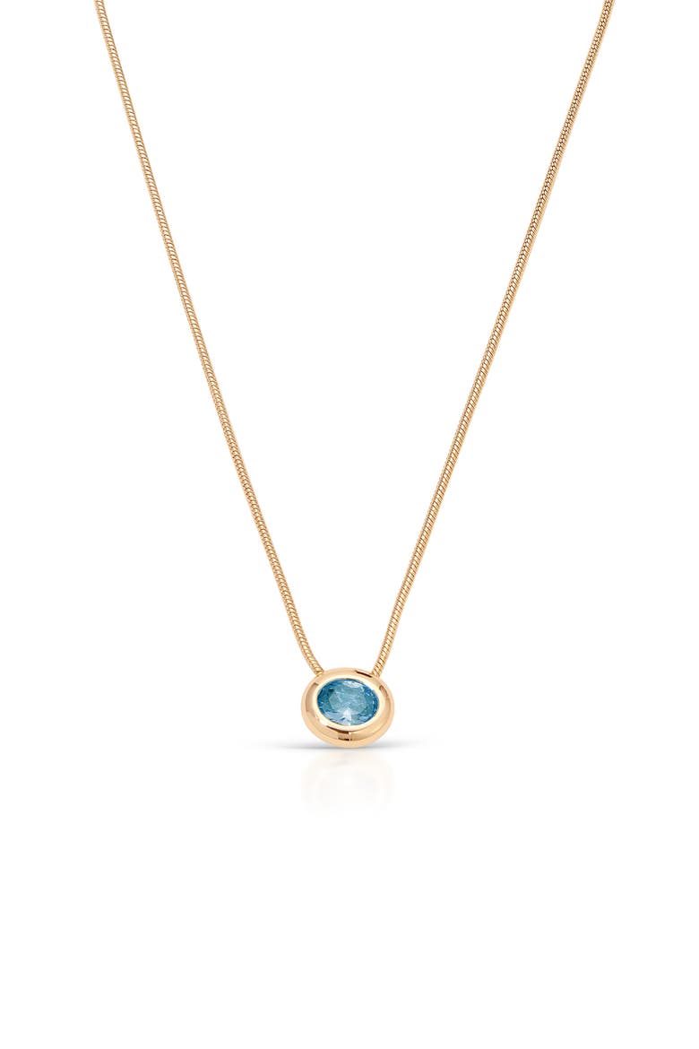 Cubic Zirconia Pendant Necklace, Main, color, BLUE