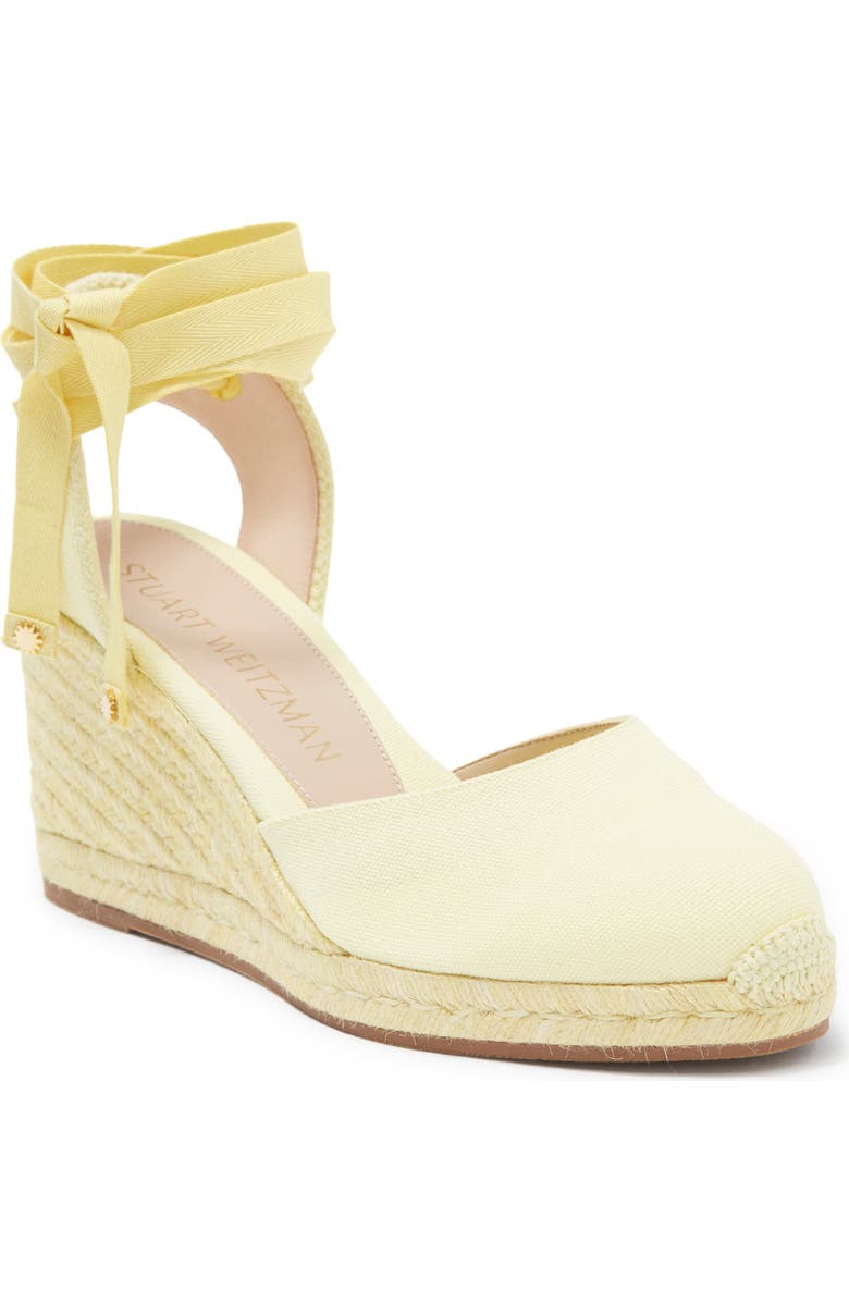 Stuart Weitzman Marguerita Espadrille Wedge, Main, color, Pale Yellow