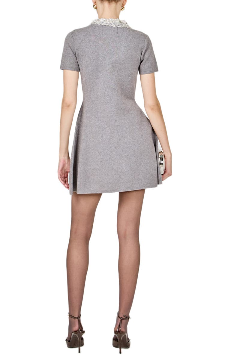 Endless Rose Removable Collar Knit Minidress, Alternate, color, Charcoal