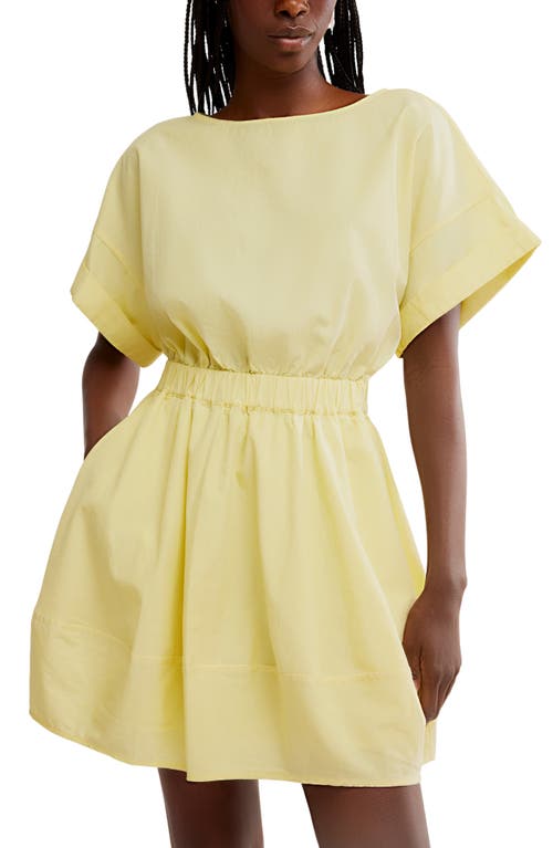 Free People Full Time Fun Cotton Poplin Minidress In Lemondrop