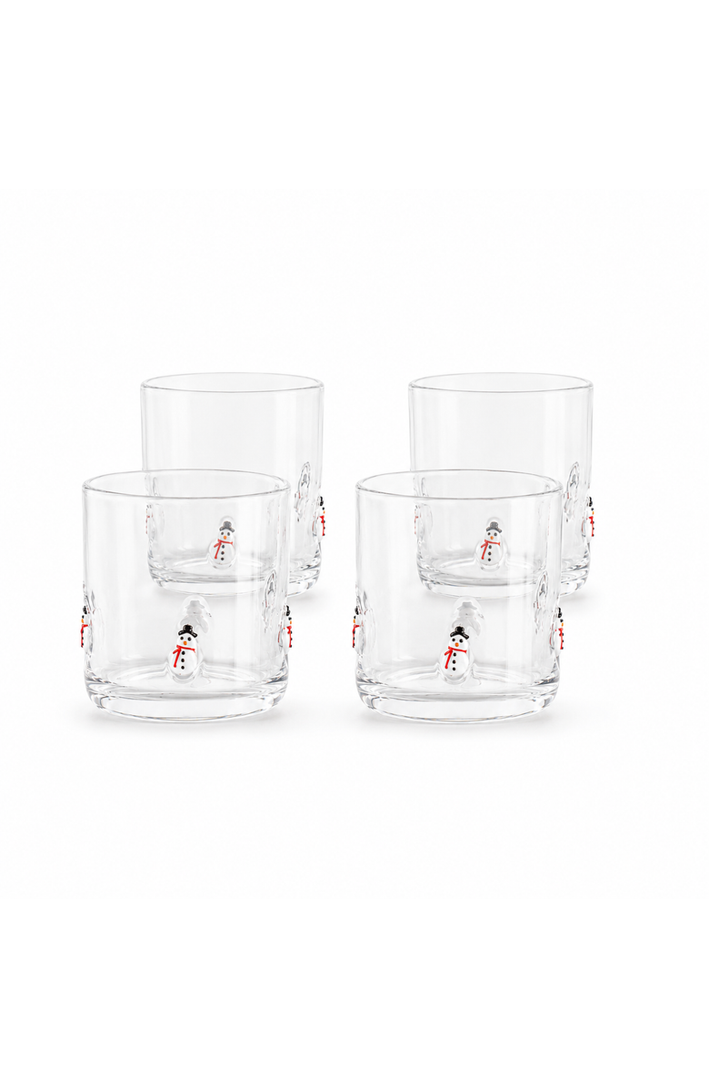 Jeanne Fitz Snowman Icon Glass, Set of 4, Alternate, color, Multi