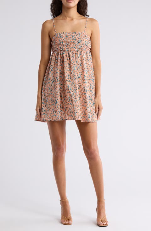 Shoulder Tie Babydoll Dress