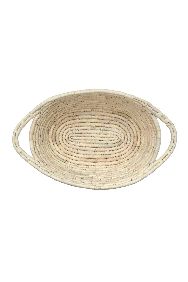 Oval Basket with Handles, Alternate, color, Natural