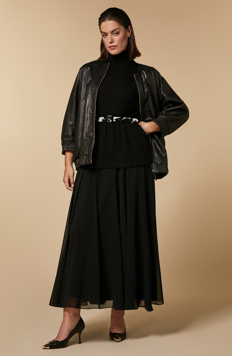 Marina Rinaldi Georgette Crepe Skirt, Alternate, color,