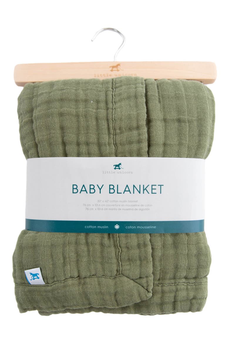 Cotton Muslin Baby Quilt, Alternate, color, FERN
