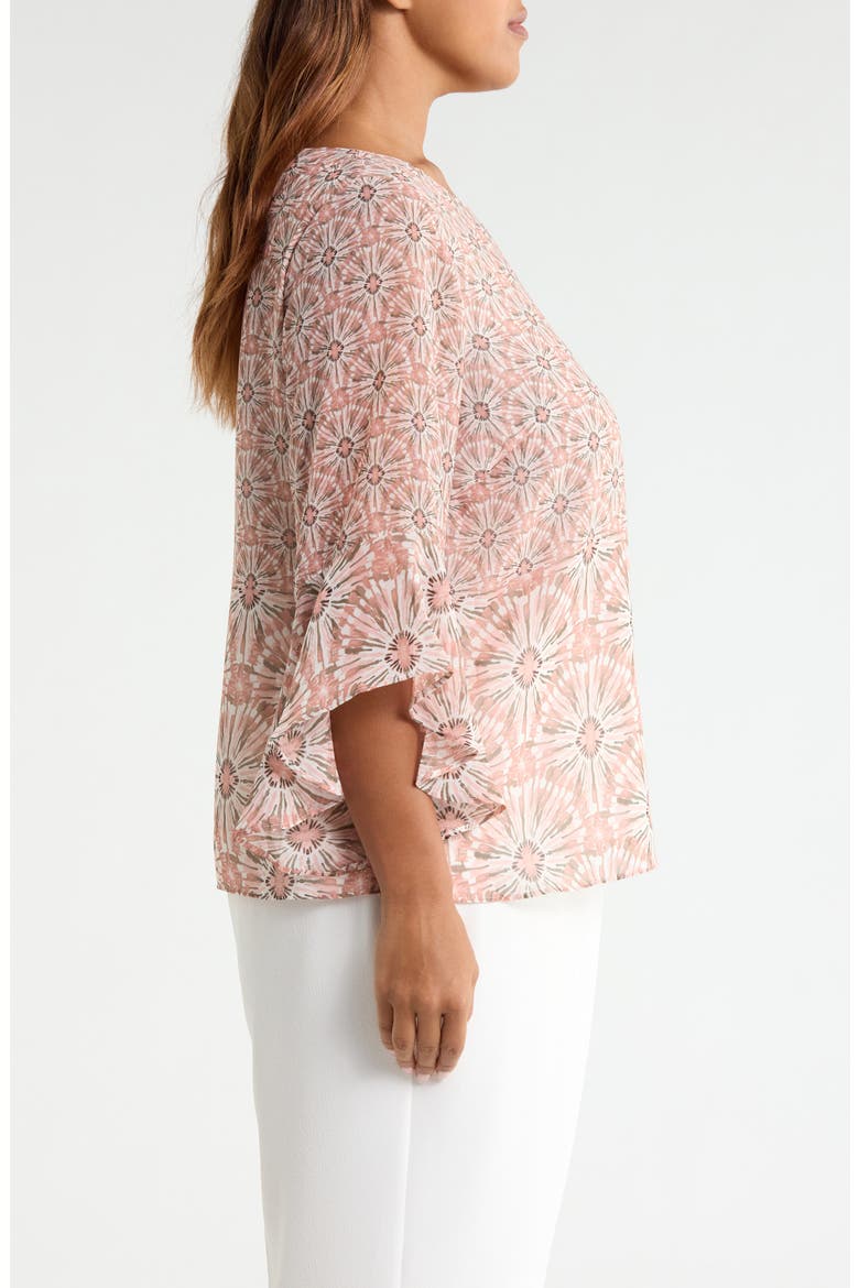 Print Ruffle Sleeve Top, Alternate, color, TEAROSE MULTI