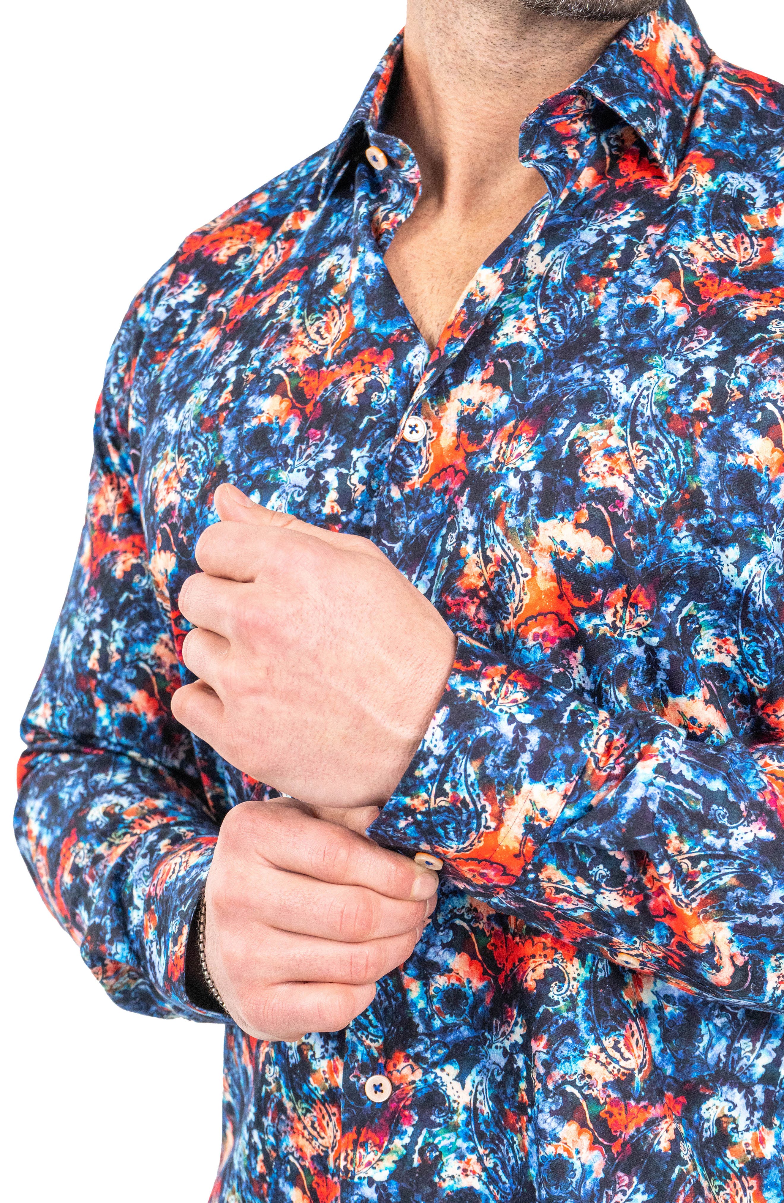 Fibonacci Absolem Blue Contemporary Fit Button-Up Shirt - image 2