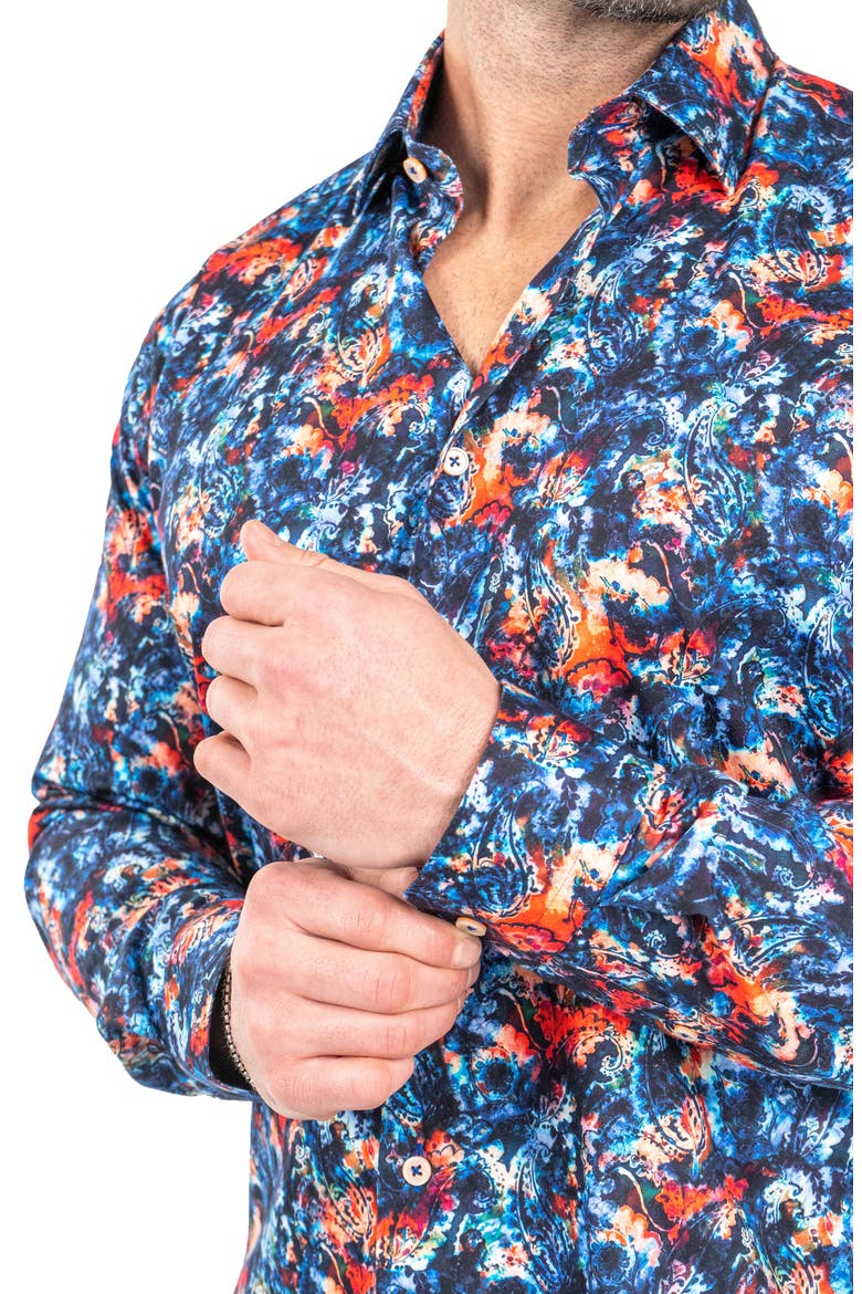 Fibonacci Absolem Blue Contemporary Fit Button-Up Shirt, Alternate, color, BLUE