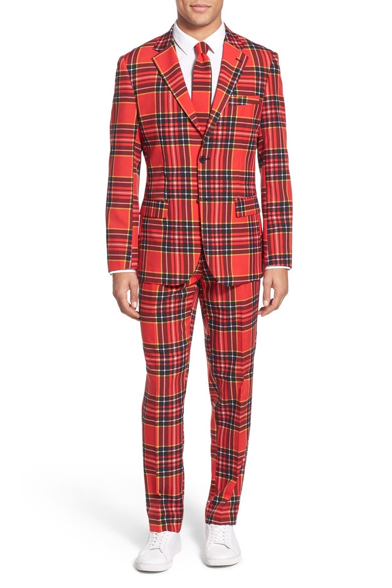 'Lumberjack' Holiday Suit & Tie, Main, color, RED