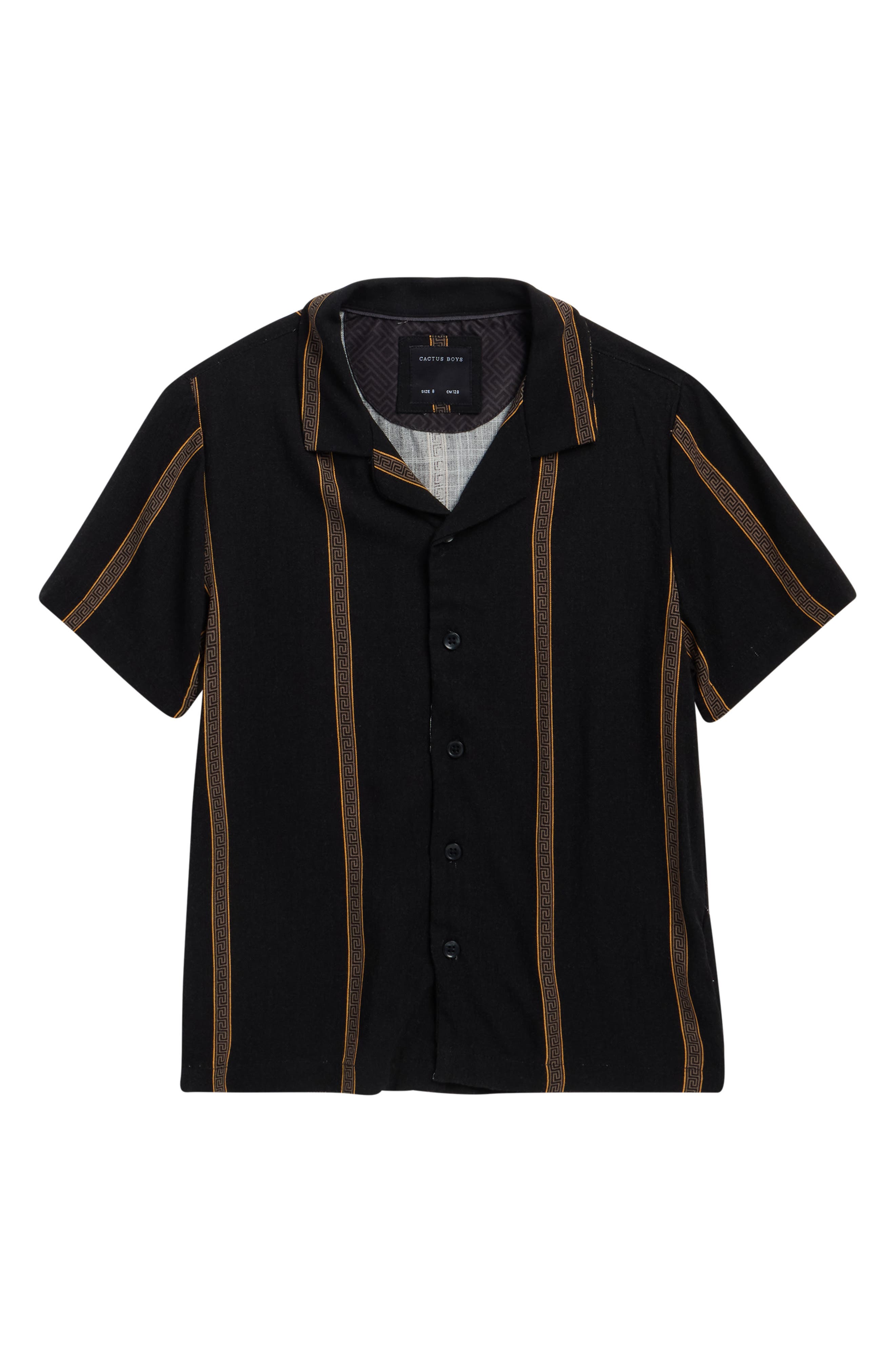 DENIM AND FLOWER Kids' Textured Stripe Camp Shirt