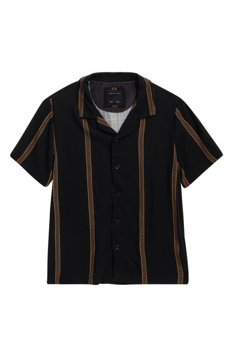 Kids' Textured Stripe Camp Shirt (Big Kid)