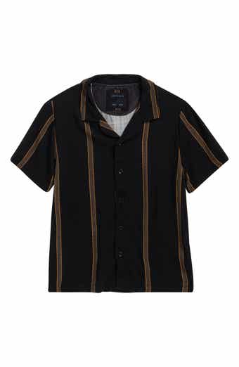 DENIM AND FLOWER Kids' Textured Stripe Camp Shirt