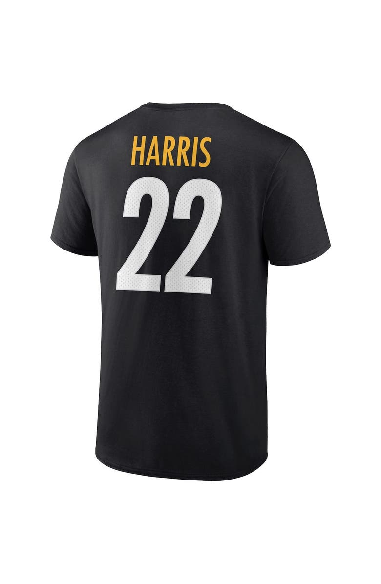 FANATICS Men's Fanatics Branded Najee Harris Black Pittsburgh Steelers Player Icon T-Shirt, Alternate, color,