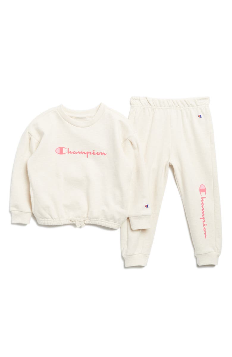 Champion Crewneck Sweatshirt & Joggers Set, Main, color, 