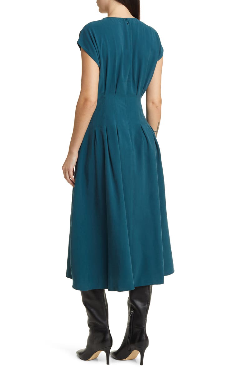 Nordstrom Pleated A-Line Dress, Alternate, color, Teal Abyss