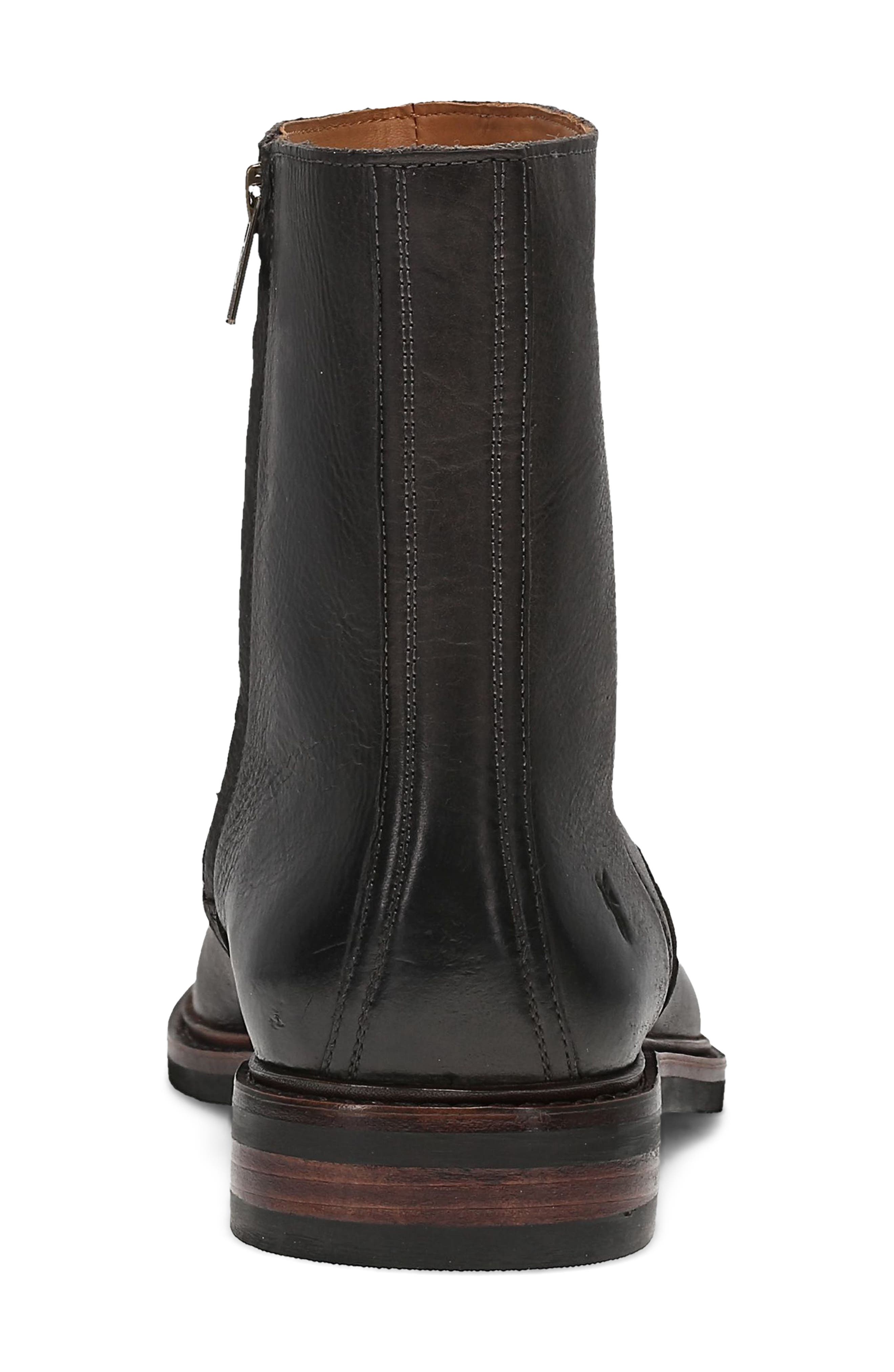 Paul Inside Zip Leather Boot, Alternate, color, GRANITE