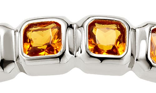 Made By Mary Cubic Zirconia Eternity Birthstone Ring In Silver