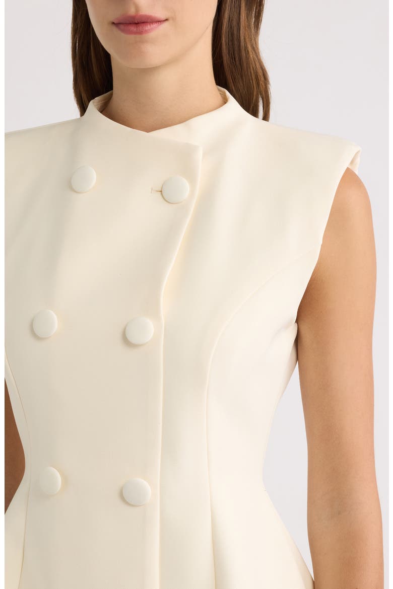 Button Sleeveless Minidress, Alternate, color, ECRU