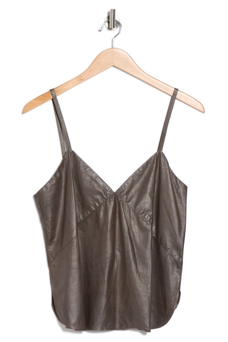 Campbell Leather Camisole, Alternate, color, FUDGE