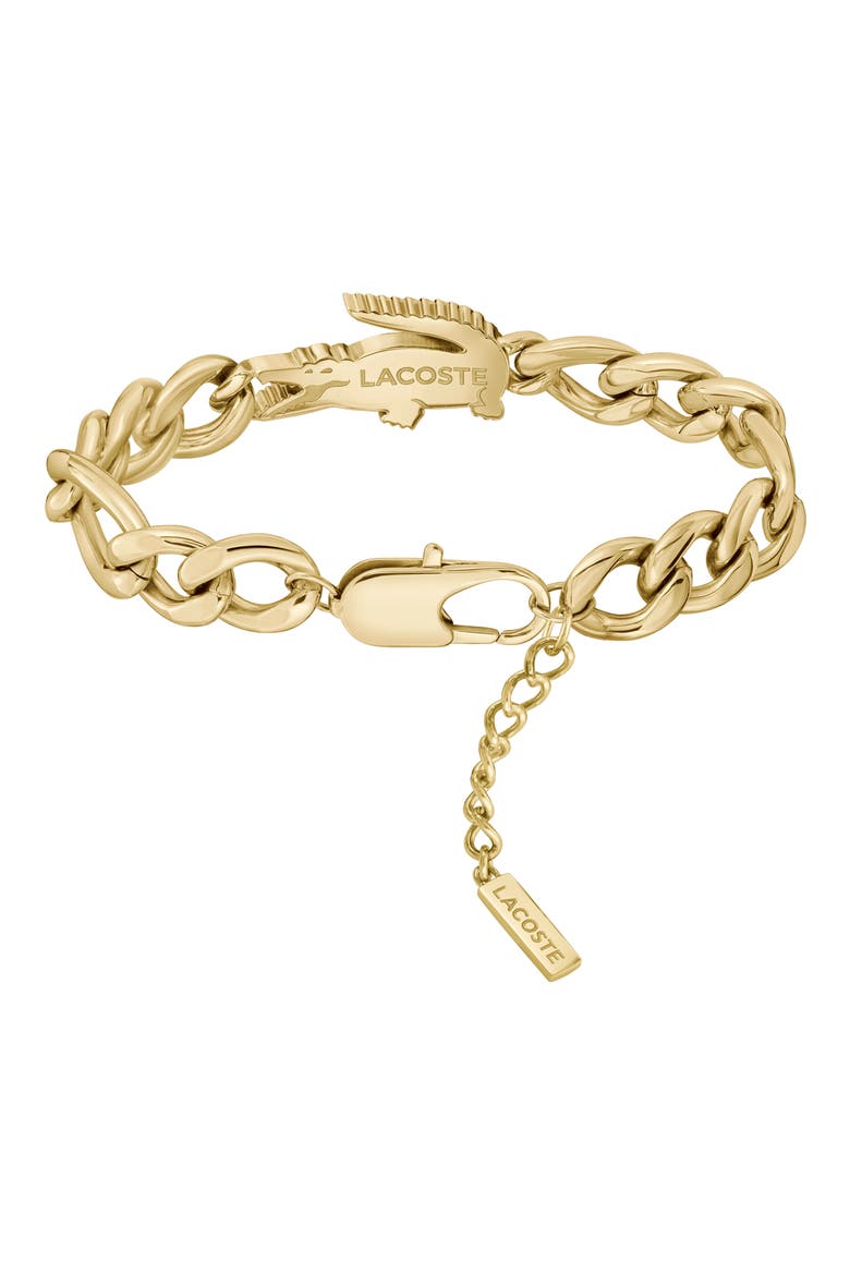 Crocodile Chunky Chain Bracelet, Alternate, color, GOLD