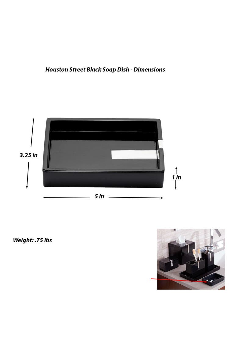 Houston Street Soap Dish, Alternate, color, BLACK
