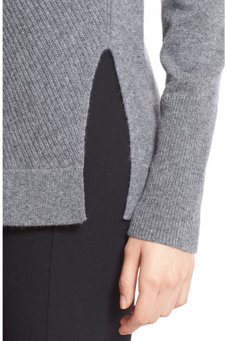 'Alexis' V-Neck Cashmere Tunic Sweater (Nordstrom Exclusive), Alternate, color, CHARCOAL