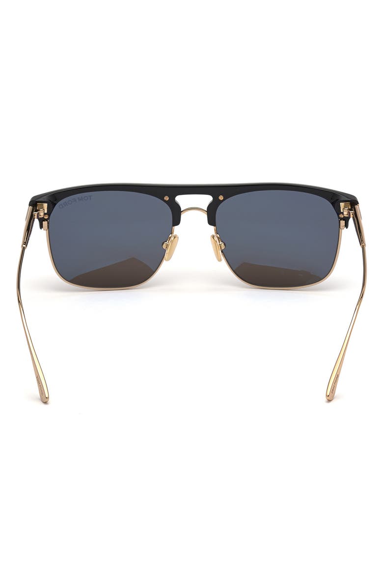 TOM FORD 56mm Browline Sunglasses, Alternate, color, 