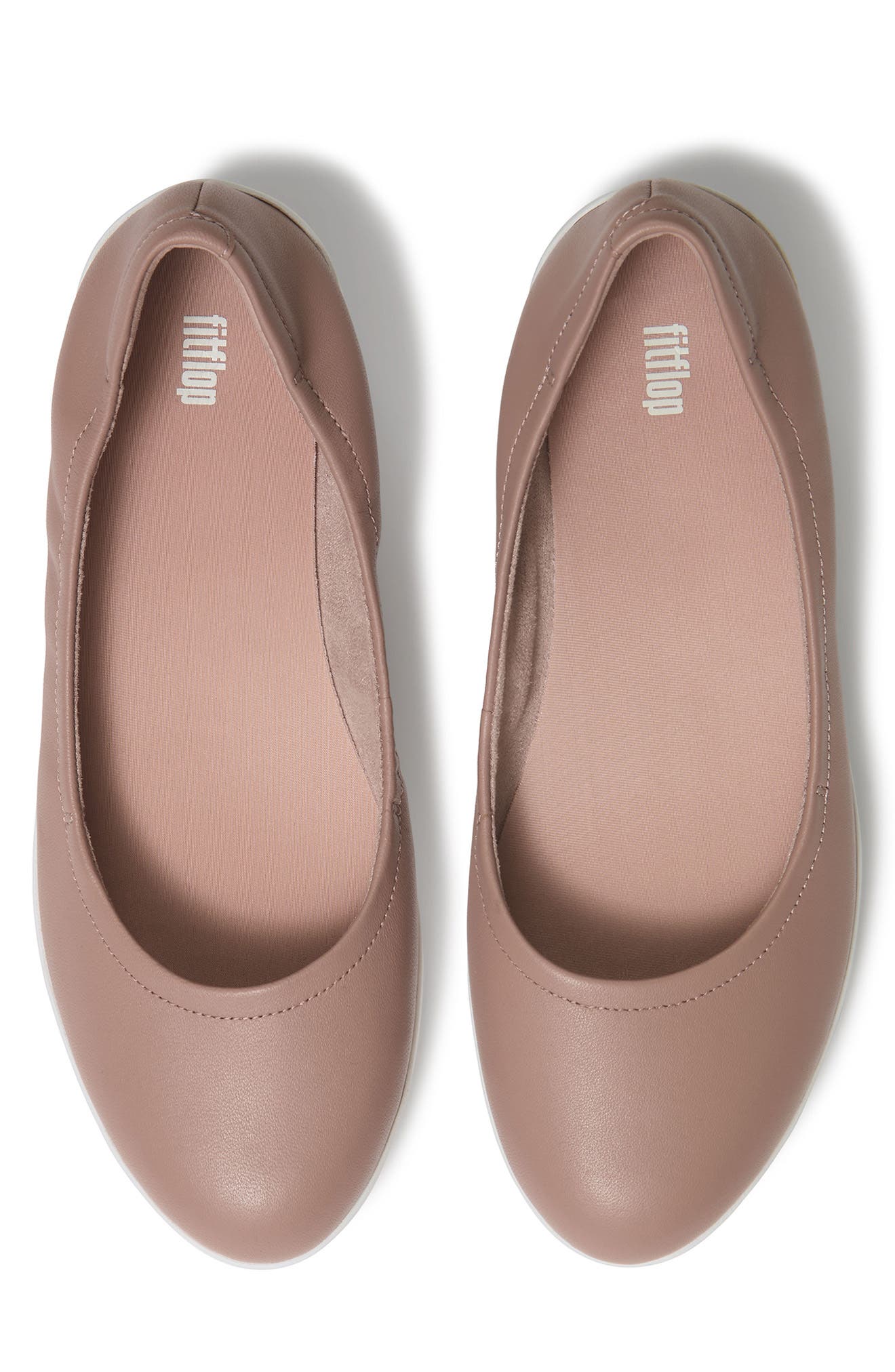 Flowform Leather Ballerina Flat, Alternate, color, BEIGE BUFF