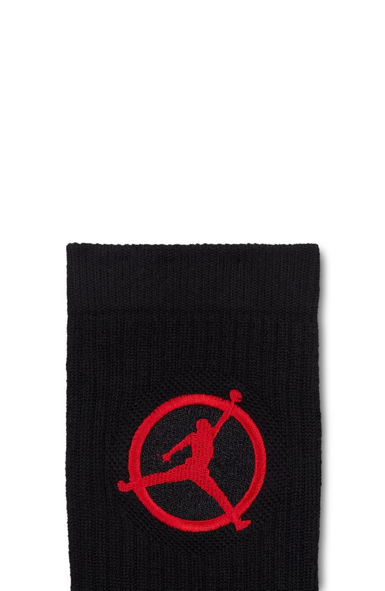 Jordan Cushioned Crew Socks, Alternate, color, Black/ University Red/ Red