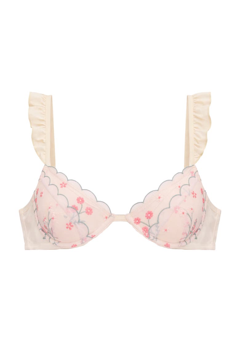 Sirena in Scallop Bikini Top, Main, color, Pink Beige Floral