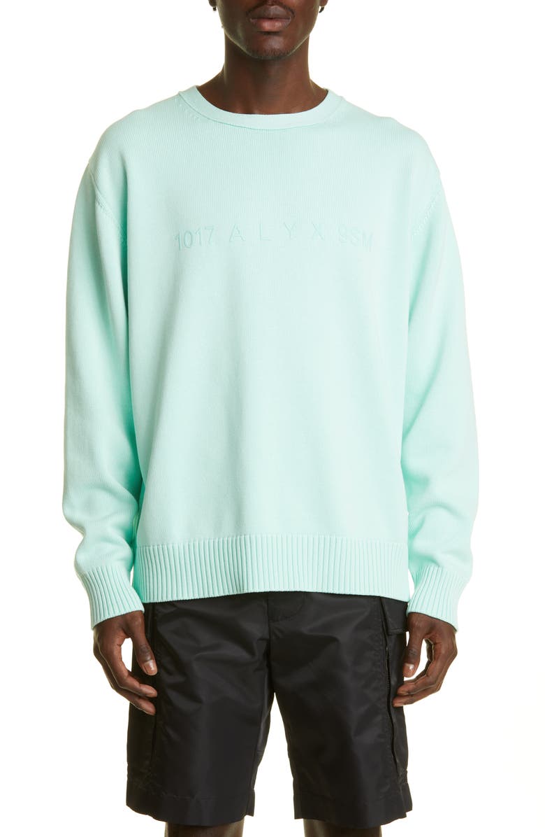 1017 ALYX 9SM Treated Cotton Logo Sweater, Main, color,