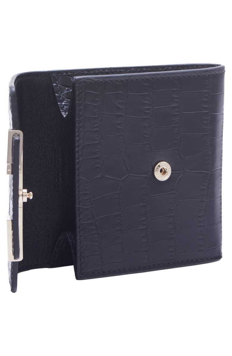 TOM FORD Aube Croc Embossed Leather Flap Card Case, Alternate, color, Black