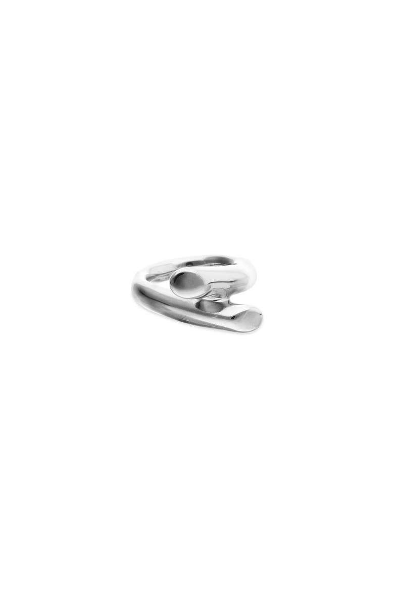 Sterling Silver Plated Ring in The Shape of Tubes, Alternate, color, Silver