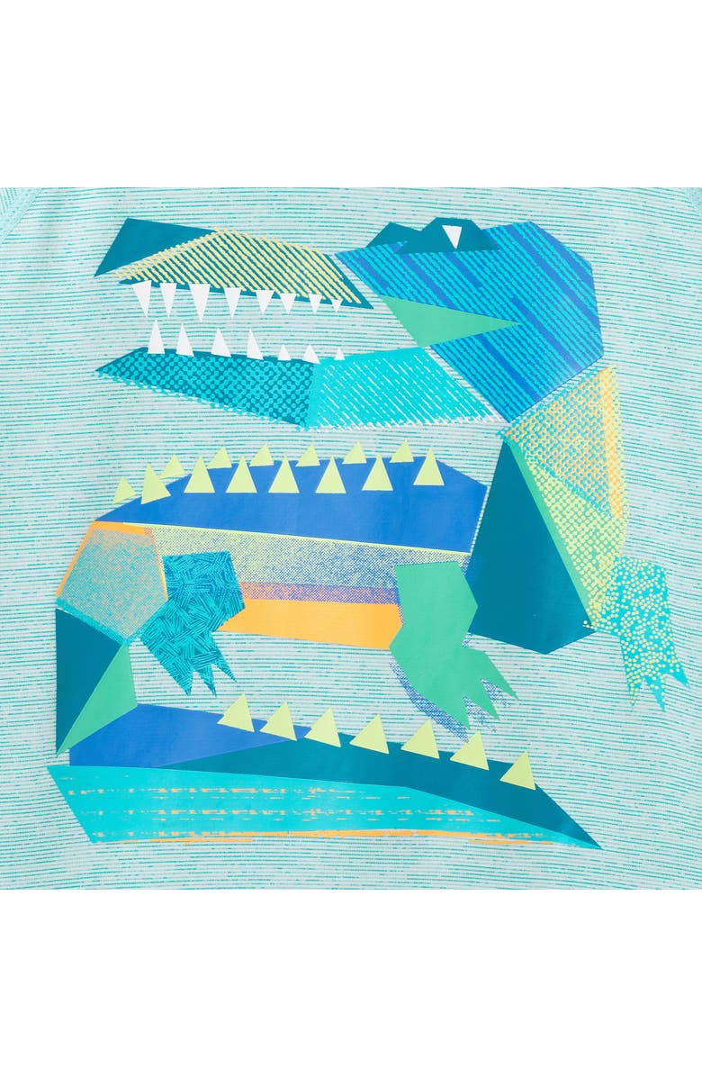 Andy & Evan Kids' Sailboat Long Sleeve Two-Piece Rashguard Swimsuit, Alternate, color, Green Gator