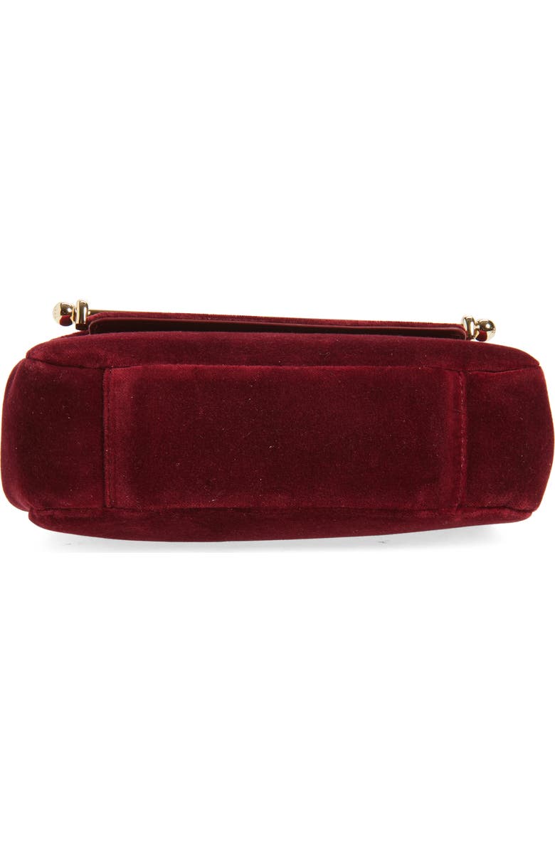 Strathberry x Cinq à Sept Mini East/West Embroidered Velveteen Shoulder Bag, Alternate, color, Bordeaux