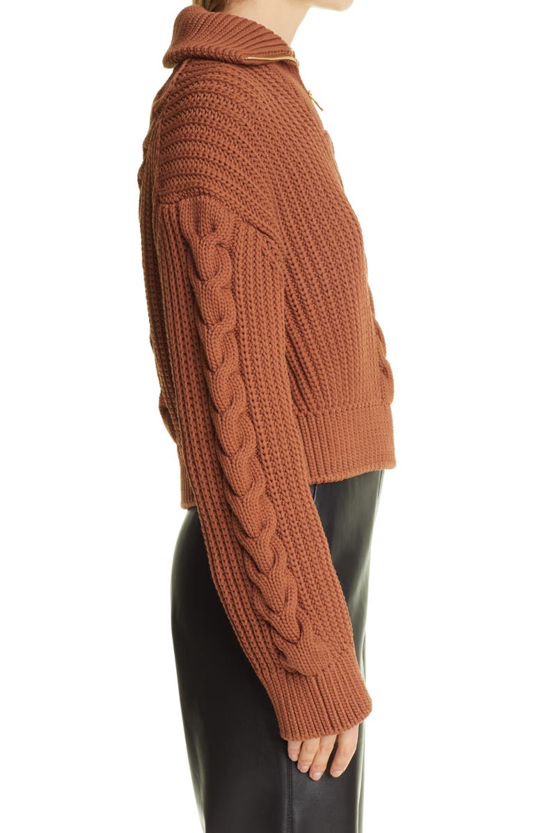 Nanushka Eria Cable Knit Sweater, Alternate, color, 