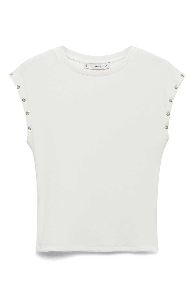 MANGO Grommet Cap Sleeve T-Shirt, Alternate, color, White
