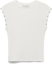 MANGO Grommet Cap Sleeve T-Shirt