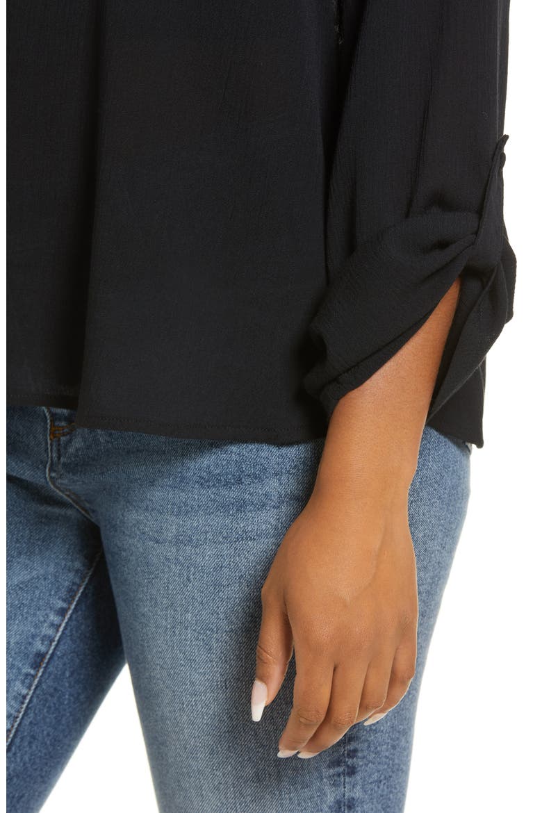 Embroidered Long Sleeve Blouse, Alternate, color, PIRATE BLACK