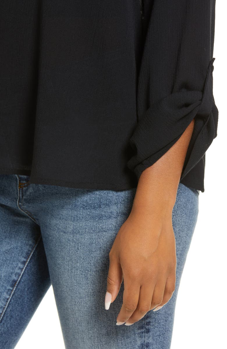 Bobeau Embroidered Long Sleeve Blouse, Alternate, color, 