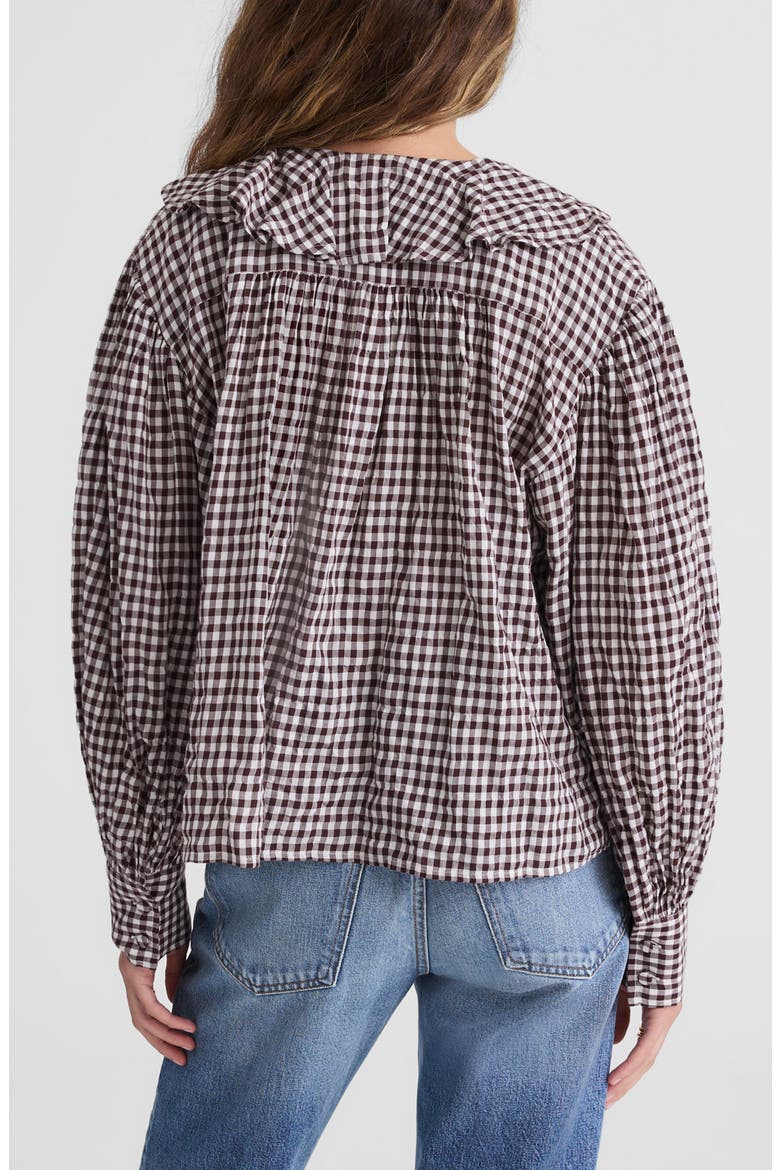 Ruffle Pintuck Long Sleeve Top, Alternate, color, CHOCOLATE RAISIN