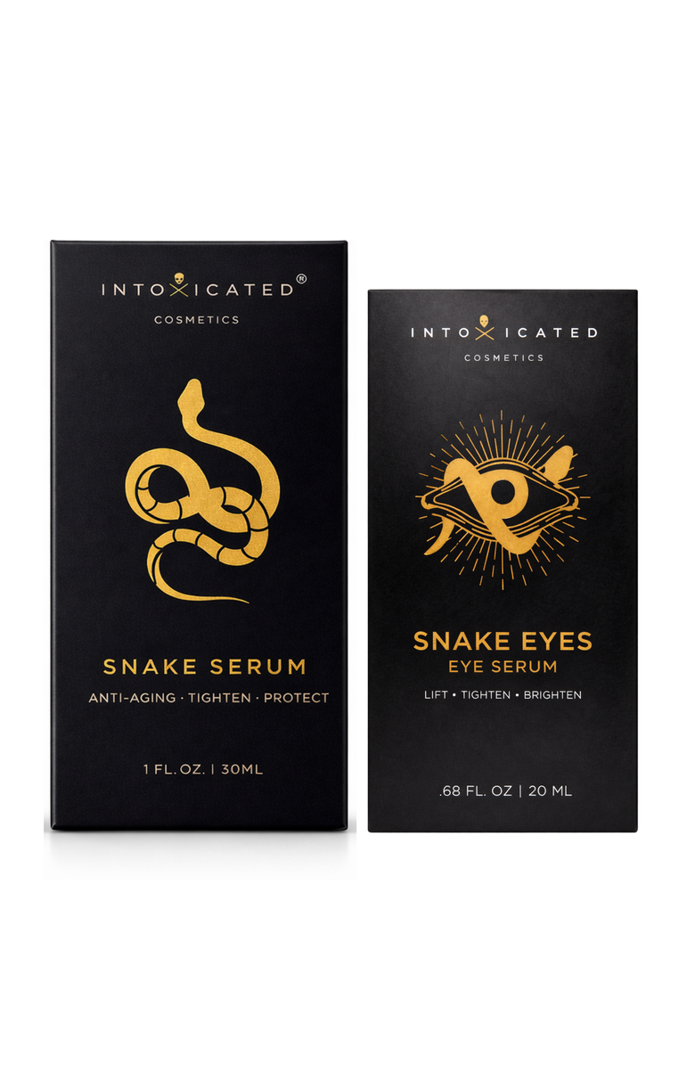 Intoxicated Cosmetics Snake Bundle (Snake Serum & Snake Eyes Eye Serum) |  Anti-Aging Formulas with Vegan Snake Peptides | Lifting Formula for Daily Moisture and Eye Contour, Alternate, color, NO COLOR