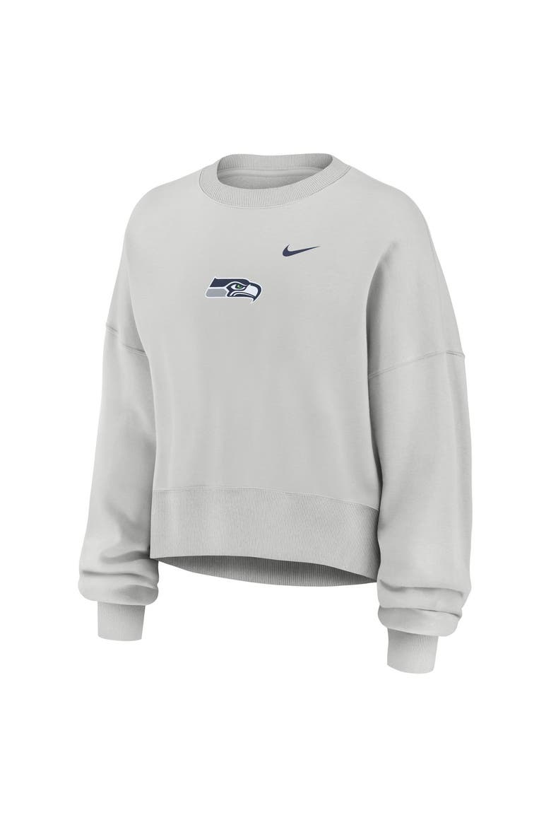 Women's Nike  Gray Seattle Seahawks Oversized Primetime Phoenix Fleece Sweatshirt, Alternate, color, Gray
